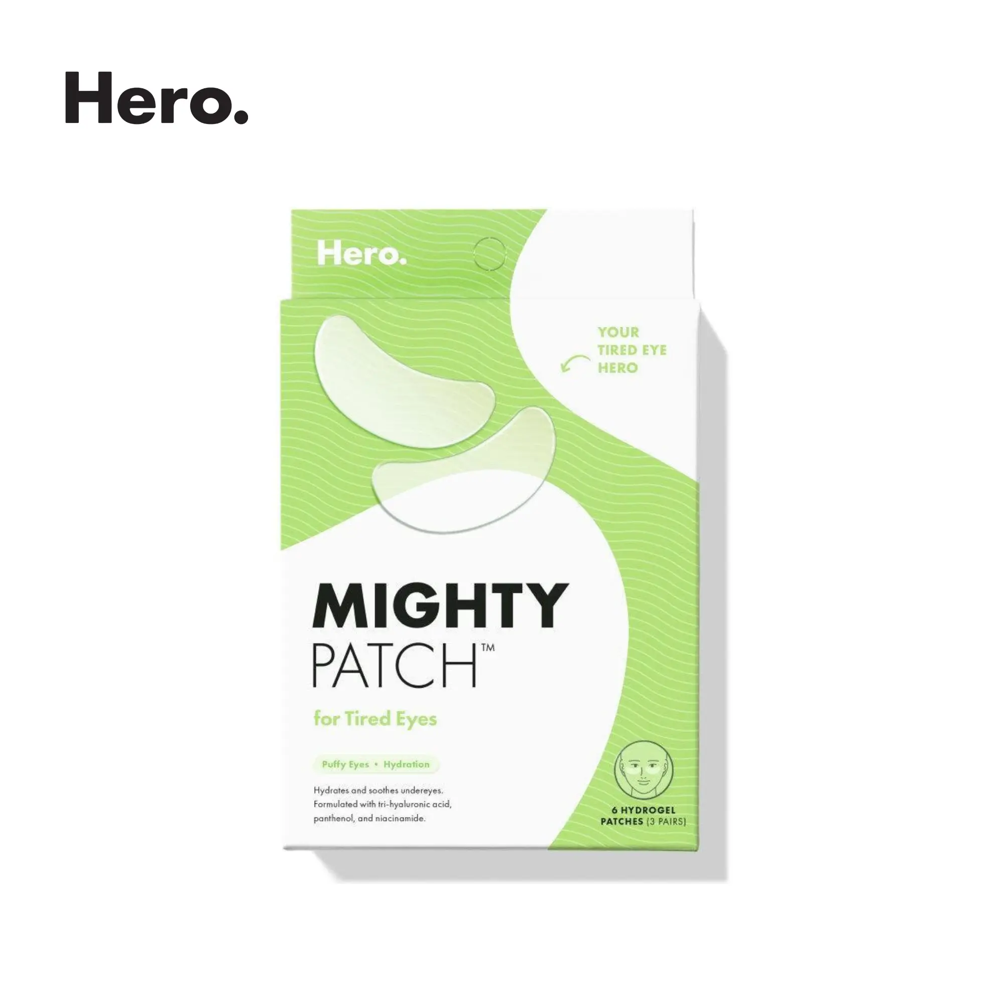 Hero Mighty Patch for Tired Eyes - 6 Hydrogel Patches (3 Pairs)
