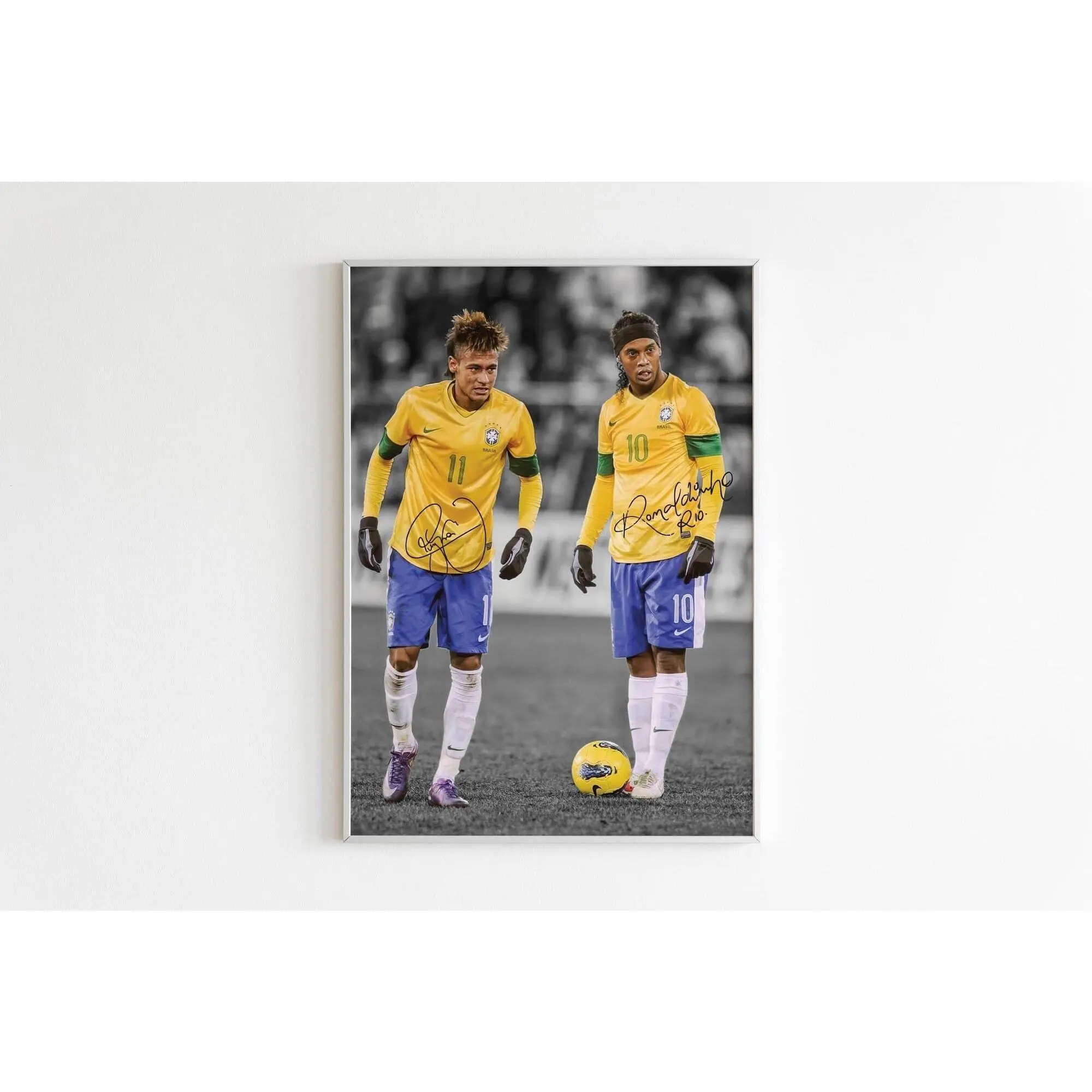 Ronaldinho Poster,Neymar Poster, Signed Football Poster( Unframed - Print Only )