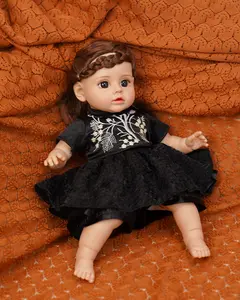 Vacos 14 Inch Interactive Baby Doll Beige / Pink / Black - Talking Feeding Dolls with Different Sounds and Accessories, Pretend Play Preschool Toys Gift for Toddlers 2 3 4 5+ Year Old Girls Boys Lifelike Realistic Newborn Soft Cuddly Gift