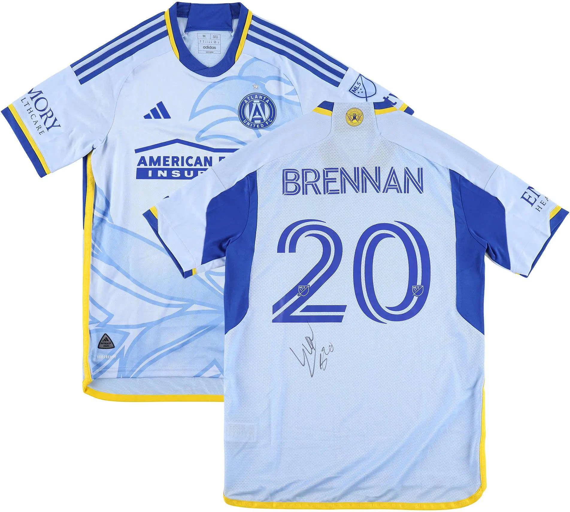 Luke Brennan Atlanta United FC Autographed Match-Used #20 Blue Jersey from the 2025 MLS Season - Size M - Fanatics Authentic Certified