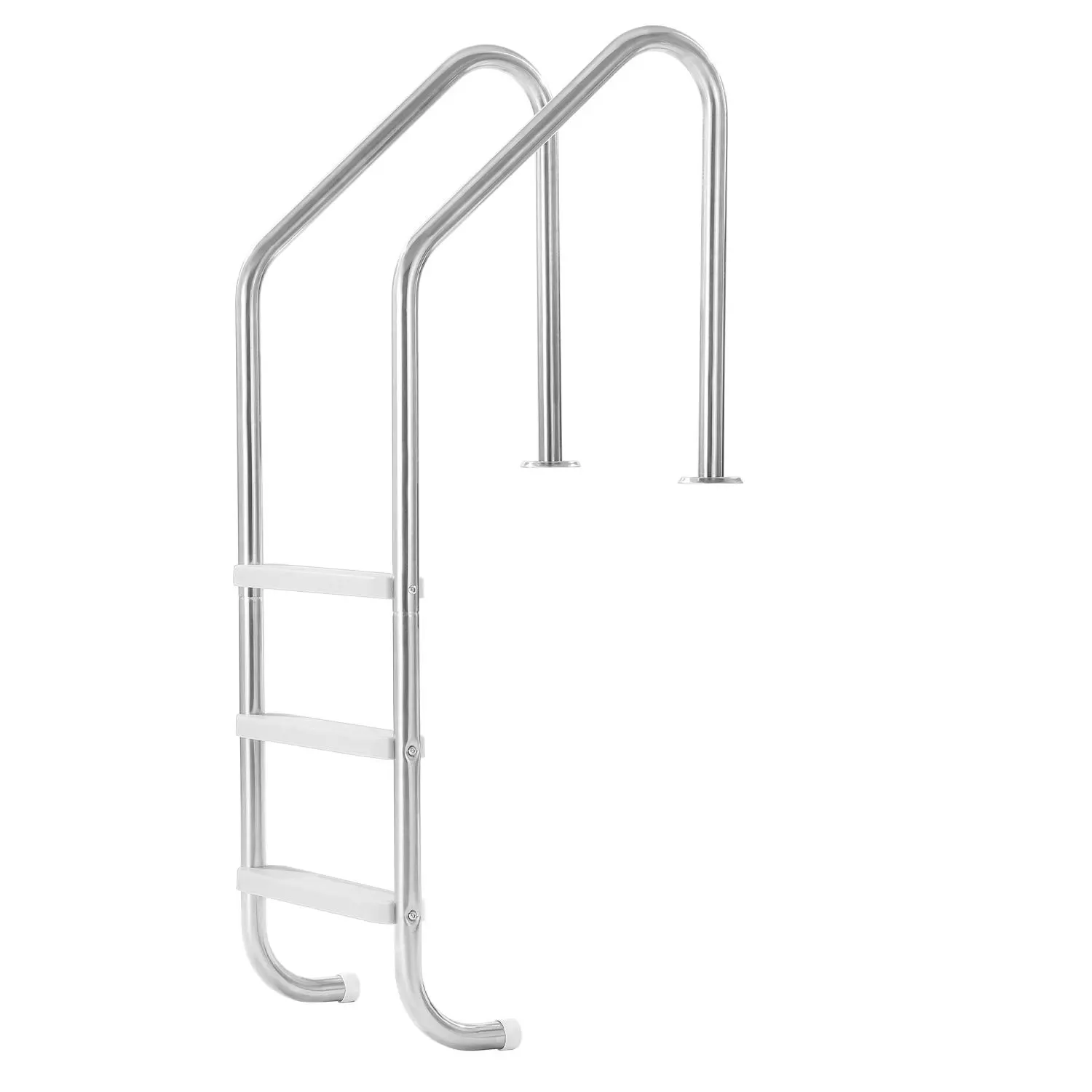 【Summerfinds】3-Step Stainless Steel-Plastic Ladder with 2 Handrails, 265 lb Load Capacity, 6”,10”,20” Down Rods, Aluminium Quiet DC Motor, Outdoor Pool Accessory for 48-54 in Depths, No, Outdoor Accessories