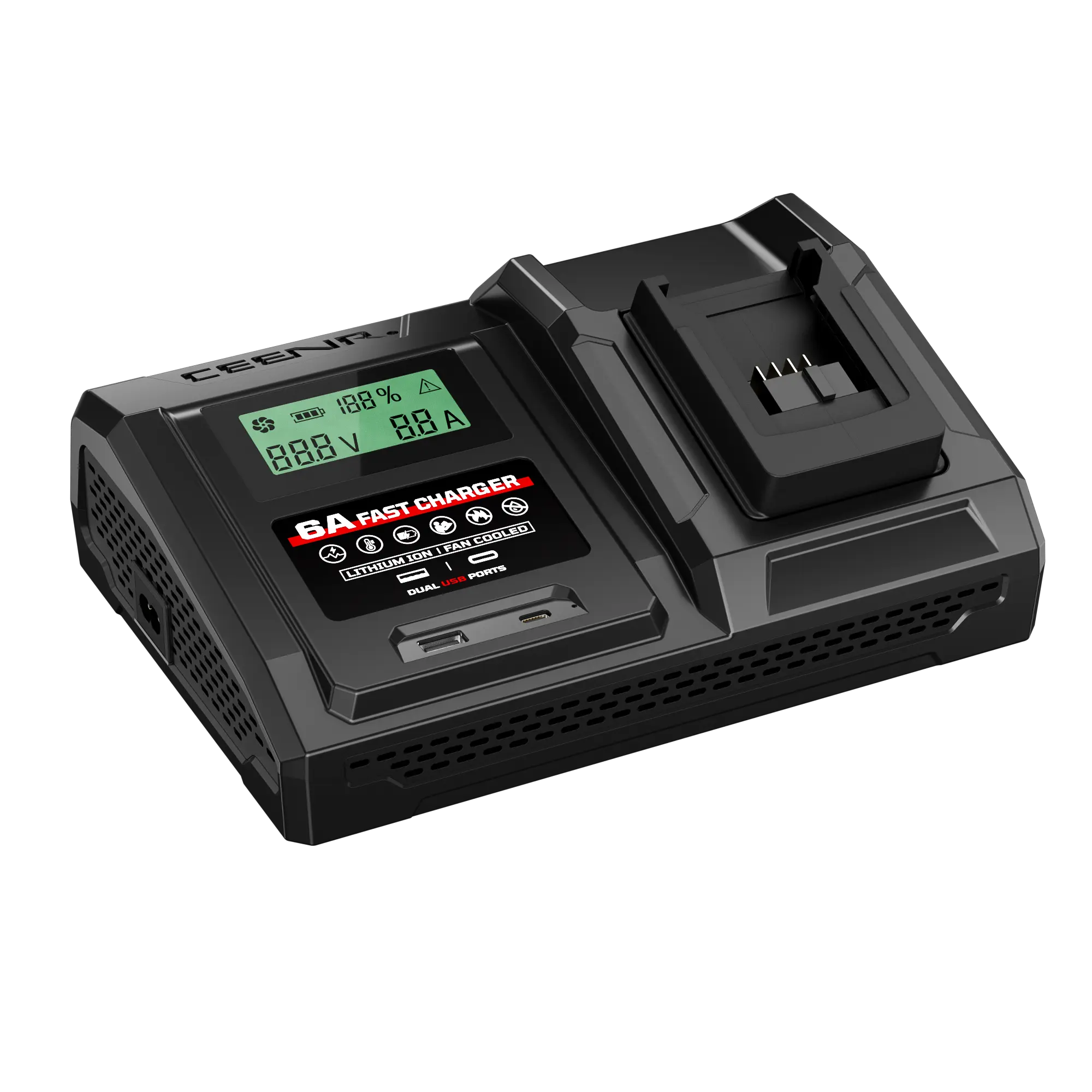 6A Fast Charger Compatible with Milwaukee 18V Battery,Replacement for 48-59-1812/48-59-1808/48-59-1850/48-59-1801/48-59-1802/48-59-1804/48-59-1806 Chargers