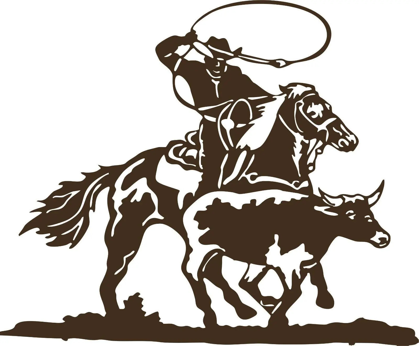 Cowboy Roping Calf Western Rodeo-Themed Vinyl Decal, Automotive Truck Sticker Decal for Car, Truck, Bull Horse Vehicle Windows
