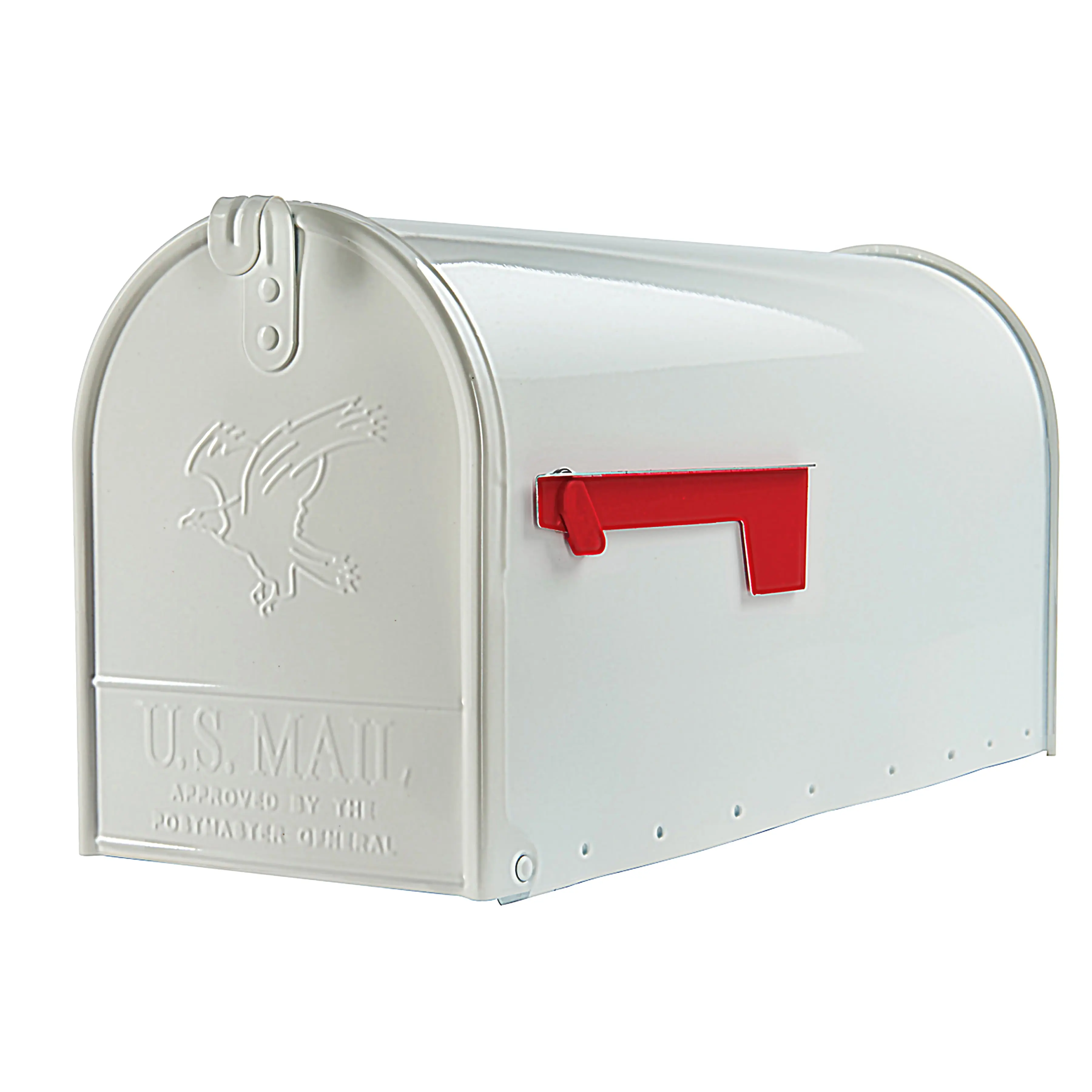Elite Classic White Galvanized Steel Mailbox, Post-Mount Mailbox for Home Improvement & Garden Use