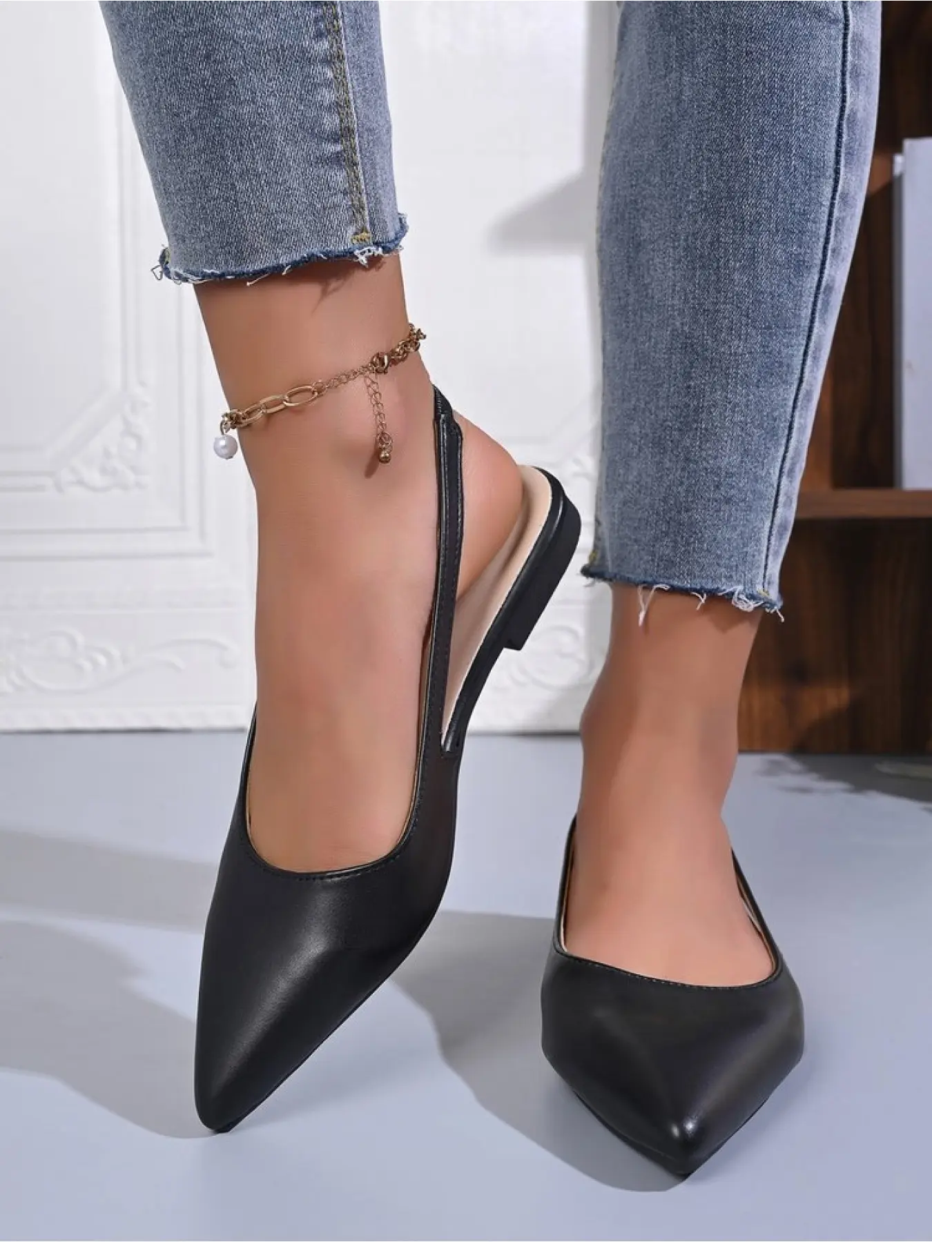 Elegant Pointed Toe Slingback Flats for Women, Comfortable Soft Flat Rubber Sole Slip On Flat Sandals, Chic Casual Office Work Shoes, Versatile Daily Walking Driving Mules for Date, Shopping, Commute, Formal & Casual Wear, Daily Wear Footwear