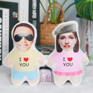 Personalized Photo Pillow Case – Custom Face or Head Cushion Cover, Gift for Couples & Holidays