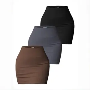 TCVC Women's Micro Skort Ultimate High Waist Ribbed Seamless Winter Hip Skirt for Gym Tennis Golf High Stretch Athletic Skorts Winter Clothes for Women Indoor Outdoor Casual Wear