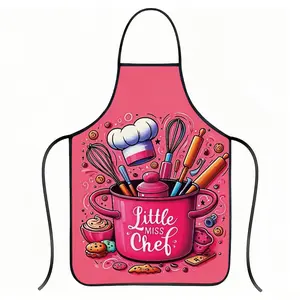 1Pc 2D beautiful patterned apron, Funny Apron, sleeveless design, perfect for home kitchens, restaurants, outdoor gatherings and barbecues, both for cooking and cleaning.