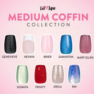 Red Aspen Medium Coffin Press On Nail