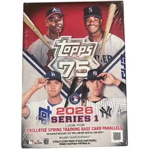 2026 Topps Series 1 Baseball Sealed 75th Anniversary Blaster Value Box (6 Pks/Box) IN HAND