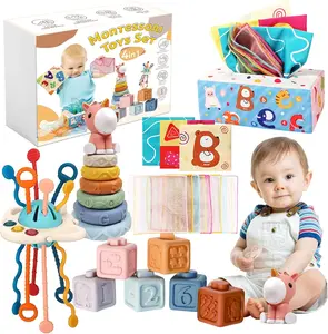 Montessori Activity Cube for Toddlers 1-3 Years, Sensory Educational Playset, Fine Motor Skills, Hand Eye Coordination, Cognitive Development, Preschool Learning , Interactive Busy Cube , Shape Sorting, Motor Skills , Travel Toy for Babies Boys Girls