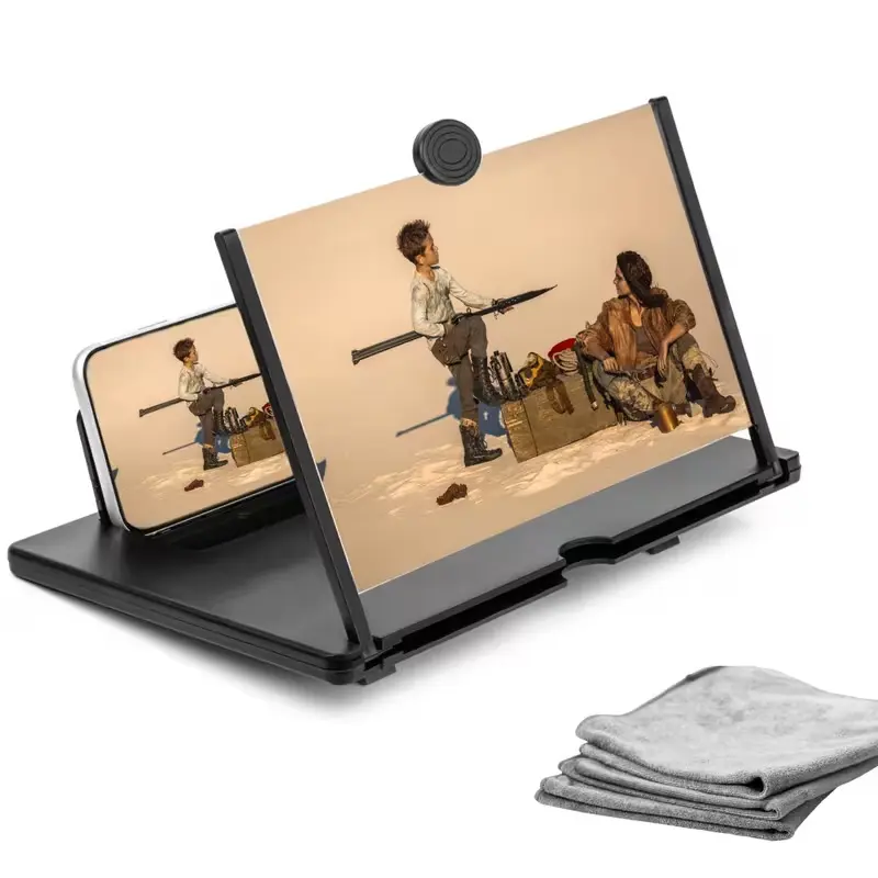 12-Inch Compact HD Display Smartphone Screen Magnifier, Multifunctional Mobile Accessory with Adjustable Stand & Mounting Feature for Hands-Free Use, Phone Holders & Mounts for Anyone Needing Better Screen Visibility
