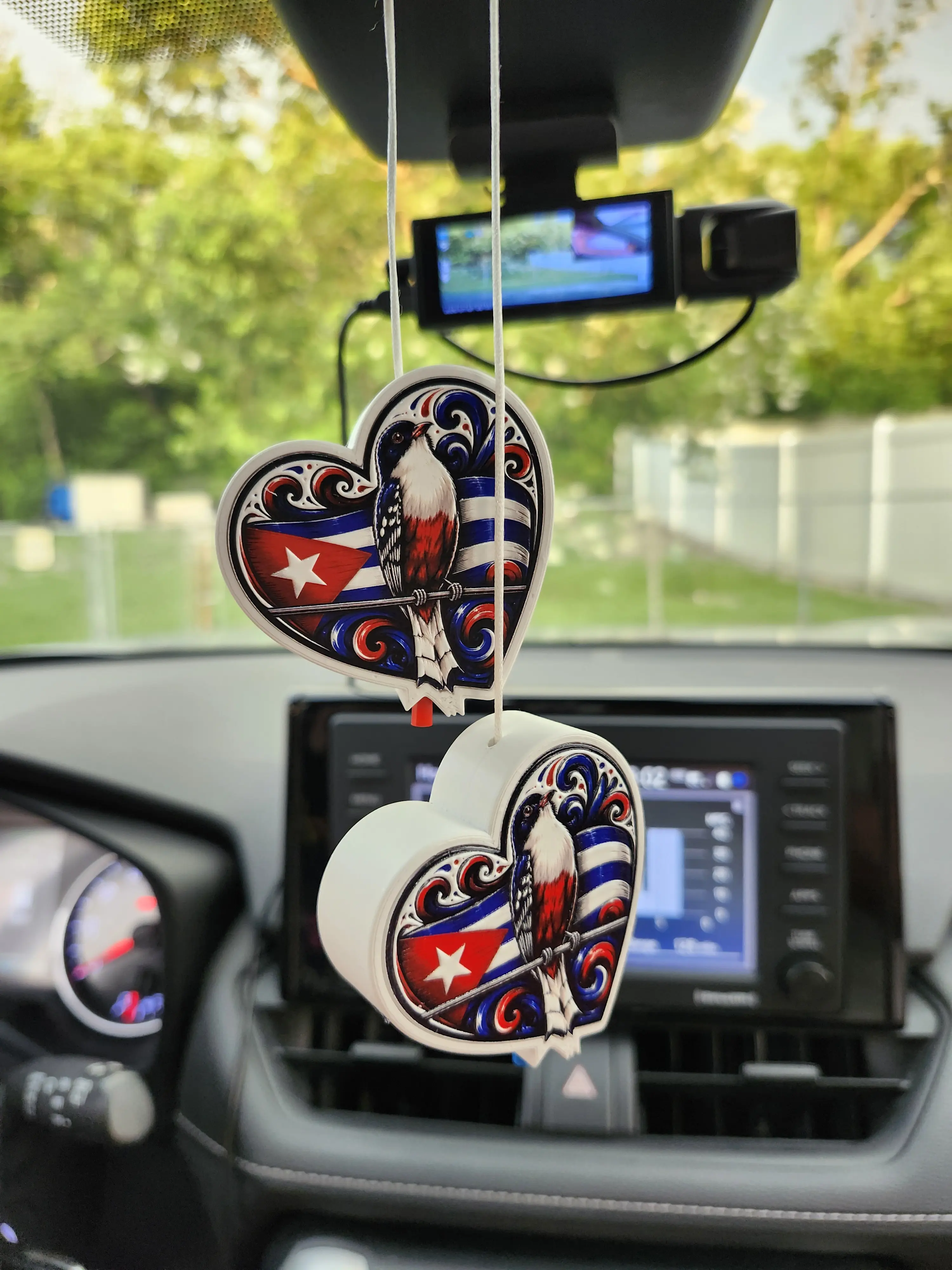 Cuba Tocororo Heart Car Hanger