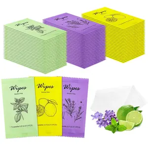 Individual Hand Wipes Wet Wipes Travel Size,Wet Wipes Individually Wrapped Bulk Cleansing Travel Size Wipes for Wedding Travel Restaurant Barbecue(60)