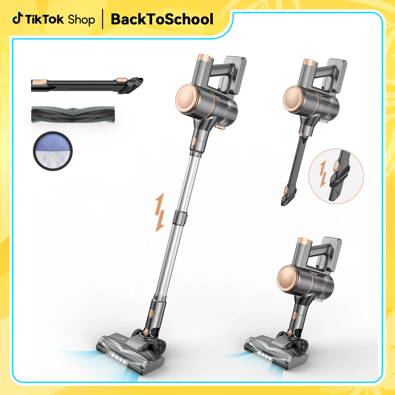 N8 Cordless Stick Vacuum Cleaner 25Kpa 40 Mins Runtime Lightweight Stick Vacuum,Self-Standing Rechargeable Vacuum Cleaners for Pet Hair,Carpet,Hardwood Floor pet lovers tiktokshopbacktoschool