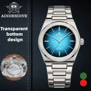 AddiesKin Luxury Vintage Watches for Men - Ultra Thin Automatic Skeleton Watches Sapphire 100m Waterproof Stainless Steel Watches Business Dress Watch