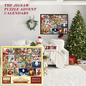 【The countdown to Christmas magic!】Dowmoo Christmas Arrival Calendar puzzle, Christmas creative 24-panel countdown calendar blind box puzzle gift，Black Friday, Christmas gifts, Halloween gifts