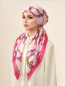 Women's Chain Print Instant Hijab, Modest Hijab, Casual Soft Comfortable Breathable Hijab for Daily Wear, Fashionable Scarf for Women
