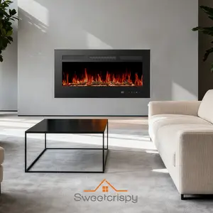 60"Electric Fireplace, 1500W, 13 Adjustable Flame Colors, 12-Hour Timer, Low-Noise Design, Supports Wall-Mounted/Freestanding/Built-In Installation