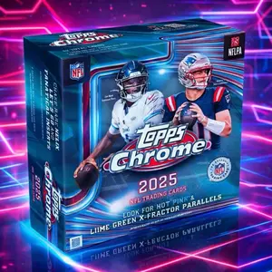 2025 Topps NFL Chrome Football Trading Card Mega Box