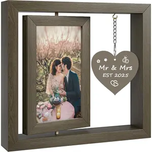 2025 Wedding Gifts for Couples - Mr & Mrs Bridal Shower Present, Funny Registry Gift for Newlyweds & Engaged Couples Decor Wood Giftbox
