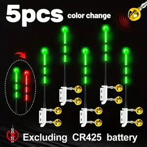 5pcs Fishing Bite Indicators,Bell Indicator,Suitable for Saltwater and Freshwater,Surf Fishing Rod Tip Light,Without Battery,Fishing Tackle,Fishing Gear Accessories,Fishing Gear Supplies,Sport Fishing Accessory