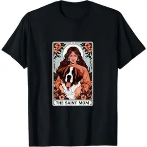 Saint Bernard St. Bernard Dog Mom Tarot card T-Shirt