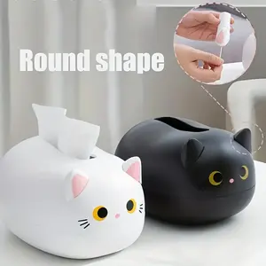 1pc Kawaii Cat Tissue Box, Cute Kitchen Napkin Holder for Home Decor, Toilet Paper Organizer for Dining Room