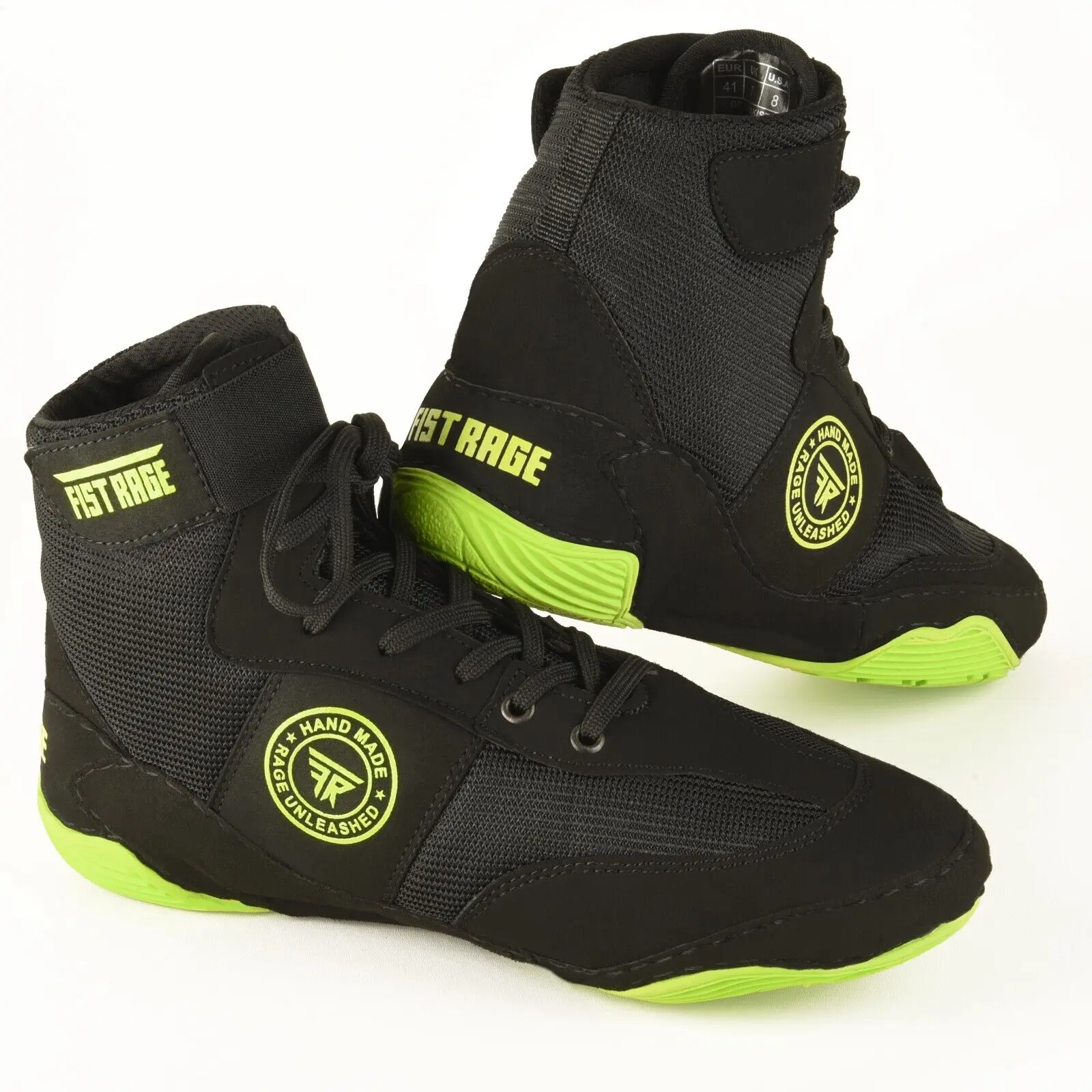 FISTRAGE Wrestling Shoes Fighting Sports Master Training Mesh Unisex Pro Men's and Youth Genuine Boot Light Weight | Black Color Boxing Shoes for Adults