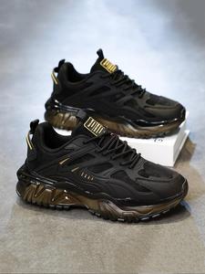 men's fashionable lace up low top trainer, casual comfortable sports running shoes, trendy all-match chunky sneakers for daily wear