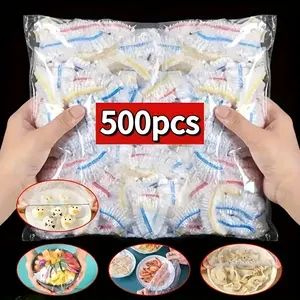 500PCS Disposable Plastic Wrap, Food Grade Refrigerator Leftovers, Fruit And Food Plastic Sealed Fresh-Keeping Cover, Anti Odor, Leak Proof, Dustproof Refrigerator Cover, Refrigerator Fresh-Keeping Cover, Suitable for Kitchen, Picnic And Barbecue