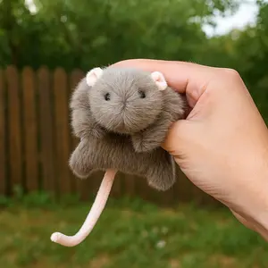 JIAJCHUF Cute Mini Rat Plush, Gray and White Cuddly Stuffed Animal Toy, Adorable Rodent Plushie and Kawaii Small Animal Pillow, Unique Gift for Animal Lovers