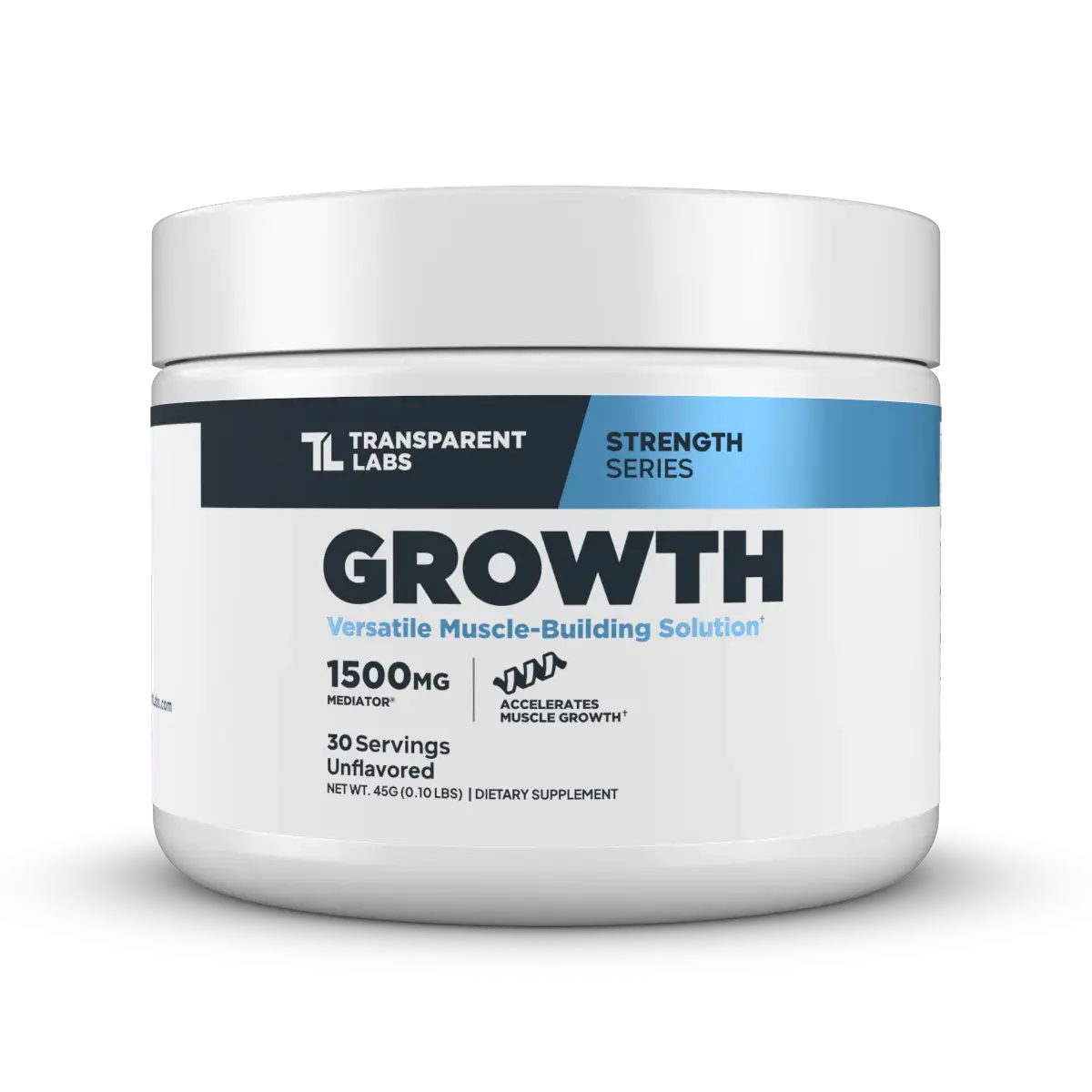 Transparent Labs GROWTH Protein Powder - Dye-Free Edible Wellness Workout Supplement for Adult Fitness Training, Bodybuilding Prep, 1500mg Mediator® Phosphatidic Acid, 30 Servings