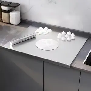 Stainless Steel Cutting Boards for Kitchen, Lipped stainless steel cutting board. Large cutting board suitable for meat, fruits, vegetables, bread, and baking (40 x 60cm / 15.7"L x 23.62"L)
