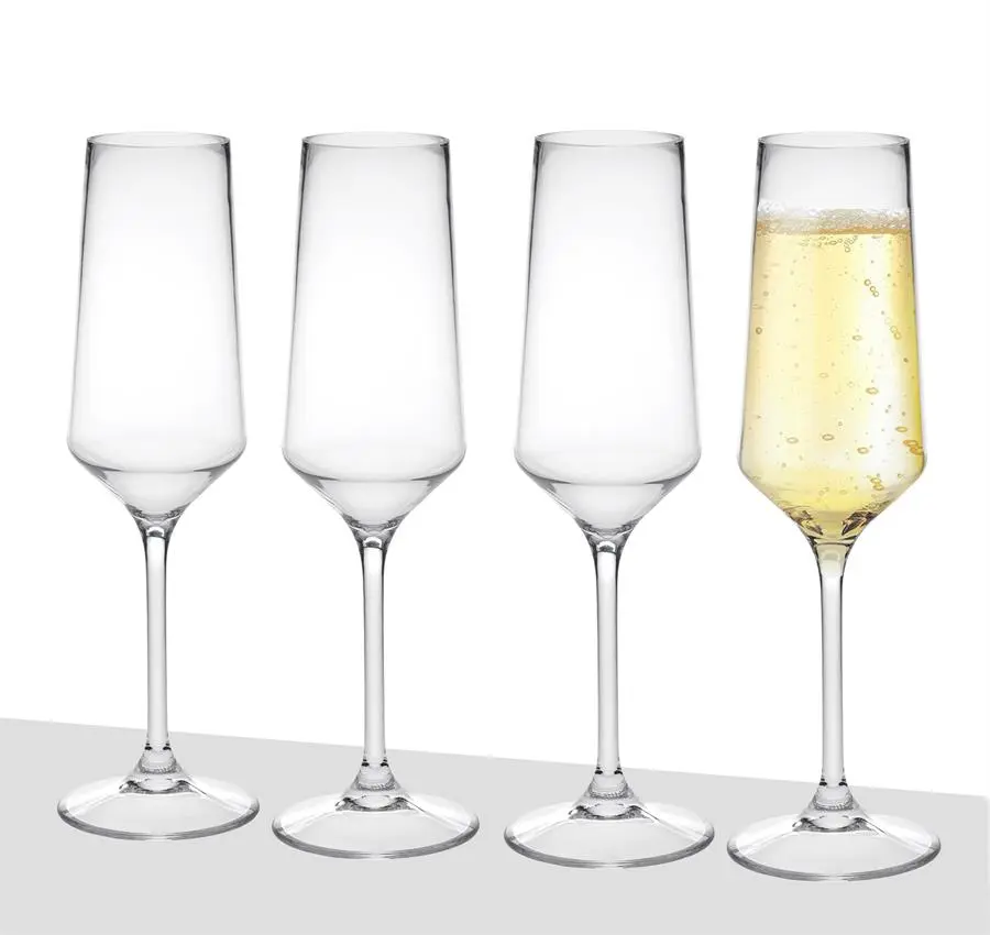 LeadingWare TRS-0755 Tritan Lexington 10 oz Champagne Flutes - Set of 4, Indoor