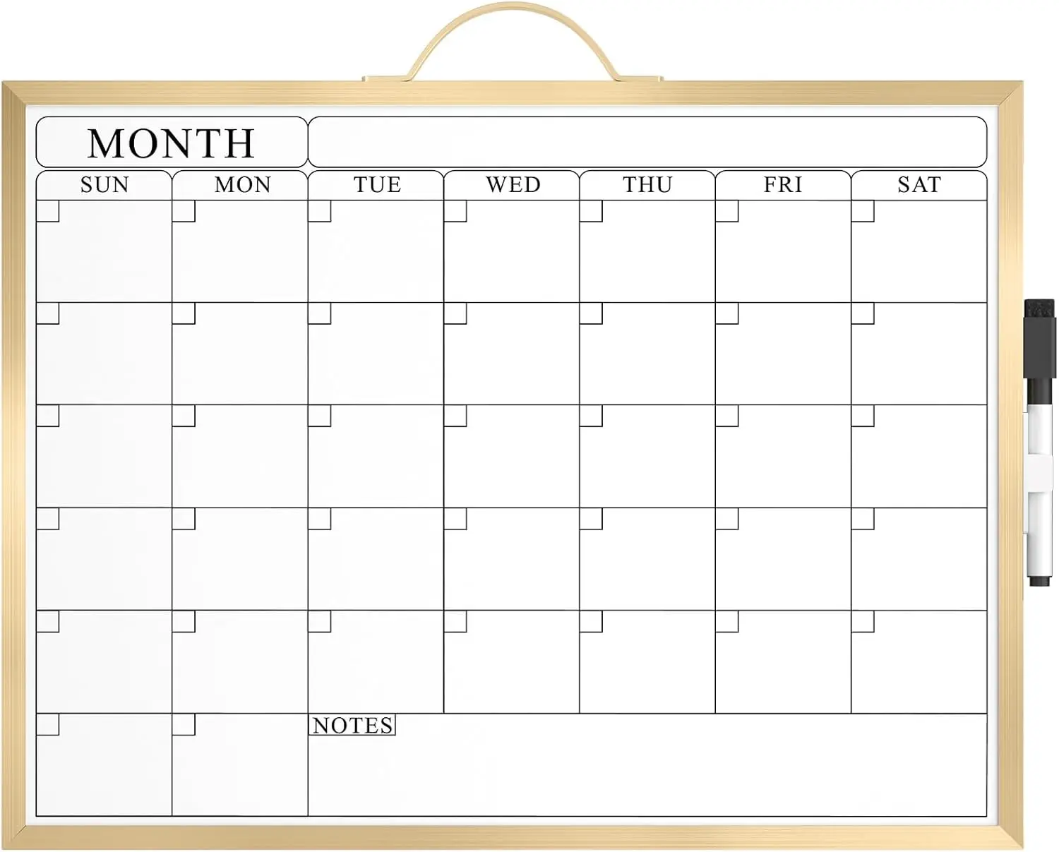 MaxGear Dry Erase Wall Calendar, 16x12 in Double-Sided Magnetic Monthly Planner Board with Aluminum Frame for Coaches and Home Office Scheduling, Wall Calendar Dry Erase, Scheduling & Task Organization, Carry Handle, Hanging, Alloy, Daily Use, Multi Funct