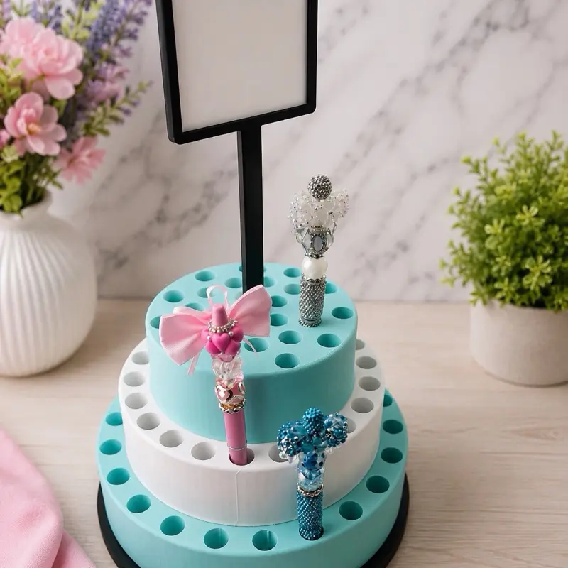 Rotating Spinning Pen Holder Desk Organizer - 50 Pen Display Stand for Craft Room