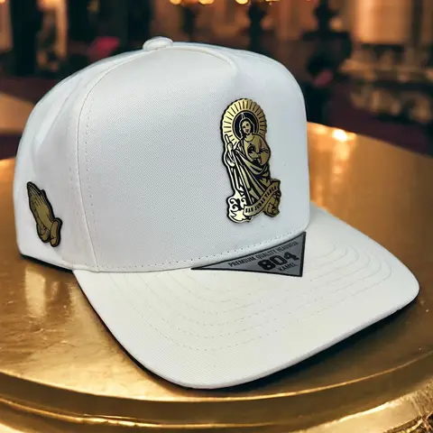 Saint Jude Unisex Adjustable Snapback Trucker Baseball Cap - Premium Black & Pearl Options, Casual Outfits Cap, Premium Streetwear Hat, Trendy Fashion Accessory