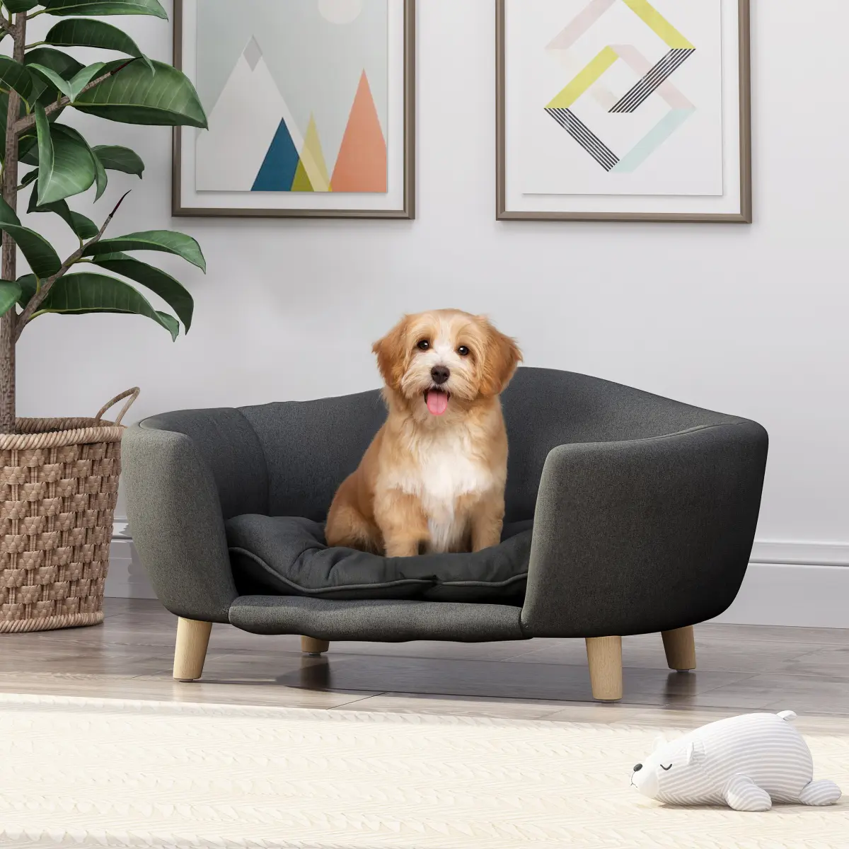[Bellemave]Dog bed, medieval modern style, suitable for small dogs weighing 11-25 pounds
