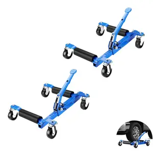 2 PCS Car Wheel Dolly with Tire Jack, Trailer Dolly for Vehicle Positioning, 3000 LBS Capacity Car Skates, Car Dolly Jack for Auto Repair Moving