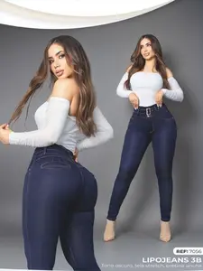 Jeans Colombianos Push UP High Waist 3-Button with Belt