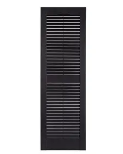 212 MAIN Premier Louver Exterior Decorative Shutter Blinds, Black, 15x35 in. Outdoor Window Accessory