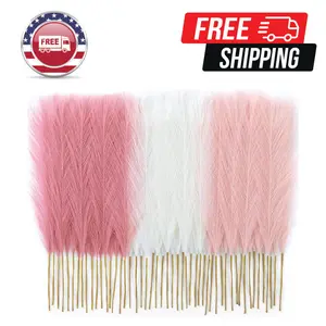 50pcs Pampas Grass 17in, Blush Pink Pampas Grass Decor