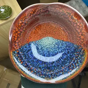 Handmade Blue Coast Pattern Teacup