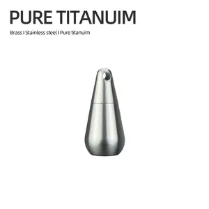 Pure Titanium Pendant Moisture-Proof Storage Small Medicine Bottle Sealed Waterproof Case Keychain Holder, Casual Style