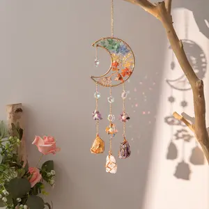 Crystal Sunlight Pendant for Girl's Room Rainbow Dreamcatcher Moon Wind Chime Gift Hanging Decor with Colorful Stones and Floral Charms Elegant LED Rose Bouquet Decor Bone Dance Ornament with Base mannequin Strawberry Squeeze Toy for Stress Relief desk d