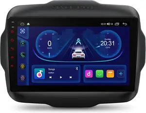Android  Car Radio Stereo for Jeep Renegade 2015-2020, Octa Core 4+64GB Car Radio，9" IPS Touch Screen GPS Navigation Bluetooth Head Unit Built-in Autoplay Carplay Support 4G LTE FM/AM DSP SWC WiFi