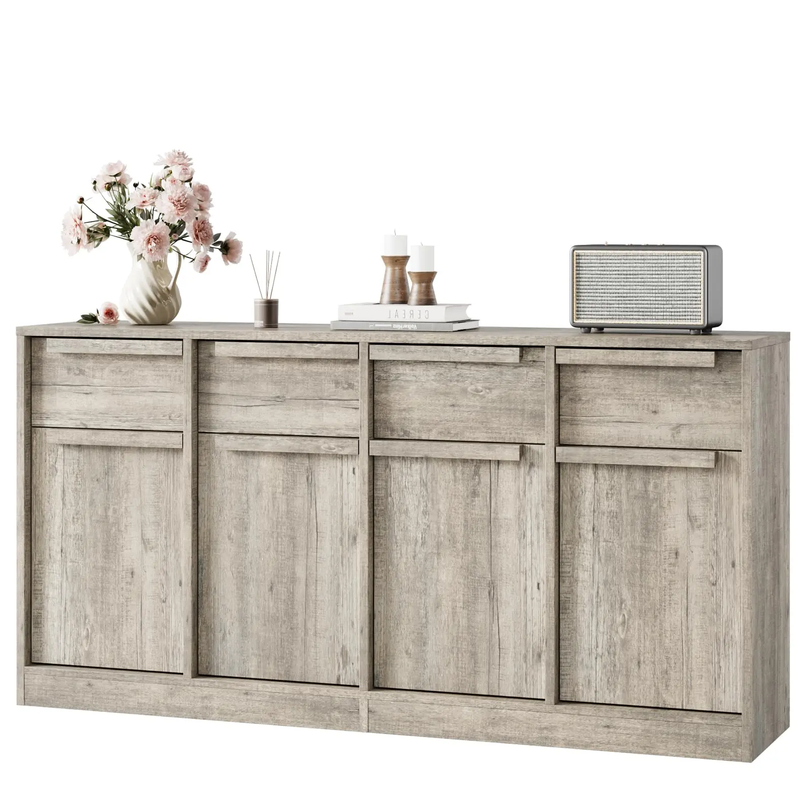 Garvee Modern Sideboard Buffet Cabinets Featuring Multiple Drawers and Doors, Large Coffee Table Functionality, Adjustable Shelves, and Versatile Storage Solutions for Kitchen, Dining, and Living Rooms in Various Colors and Designs