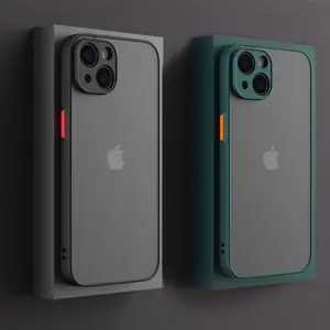 Luxury Matte Clear Square TPU Funda Cases On For iPhone 15 16 14 13 12 11  Pro Max plusXS XS MAX Fundas IPHON Hard PC Cover