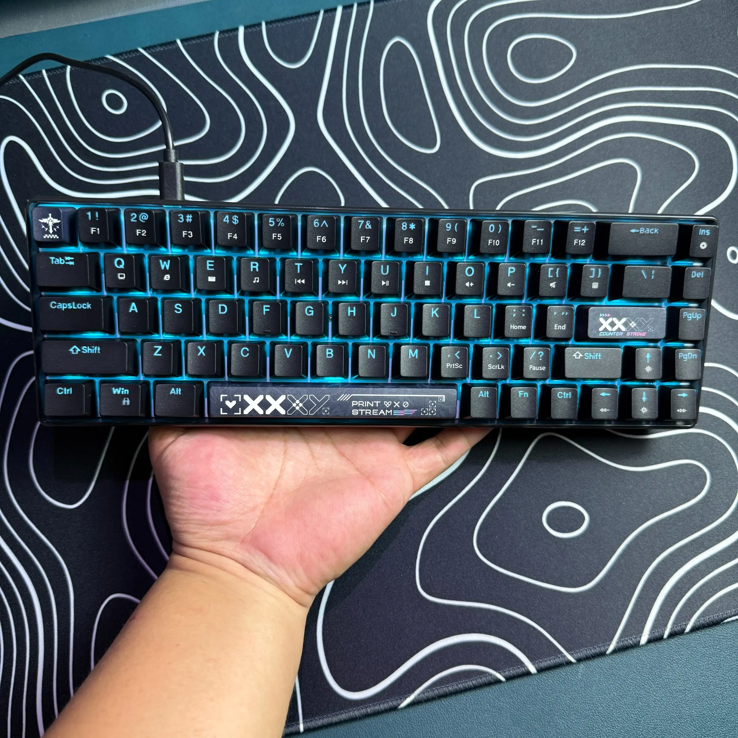 Mechanical Gaming Keyboard, Backlit Wired 68 Keys Keyboards Pc Accessories Gaming for Game and Office, for Windows Laptop PC Mac -Black Blue Switches